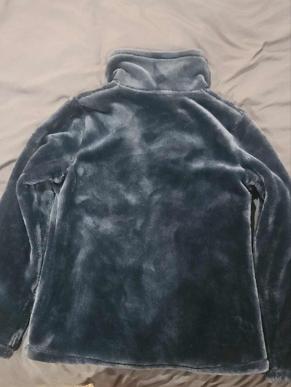 Plush Zip-Up Fleece Jacket in Deep Teal- Medium - Picture 3 of 3